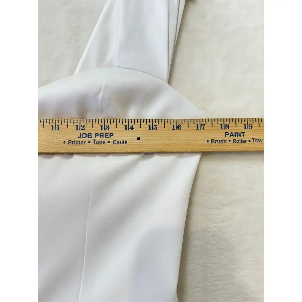 Alice + Olivia Brinda Ruffled Hem Dress Womens 10 White Fit and Flare Cocktail - Picture 9 of 13